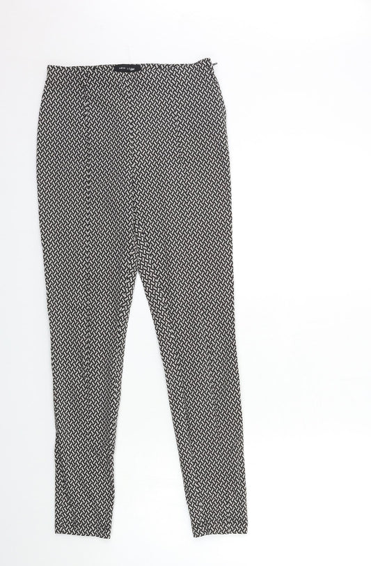 New Look Womens Black Geometric  Trousers  Size 8 L26 in