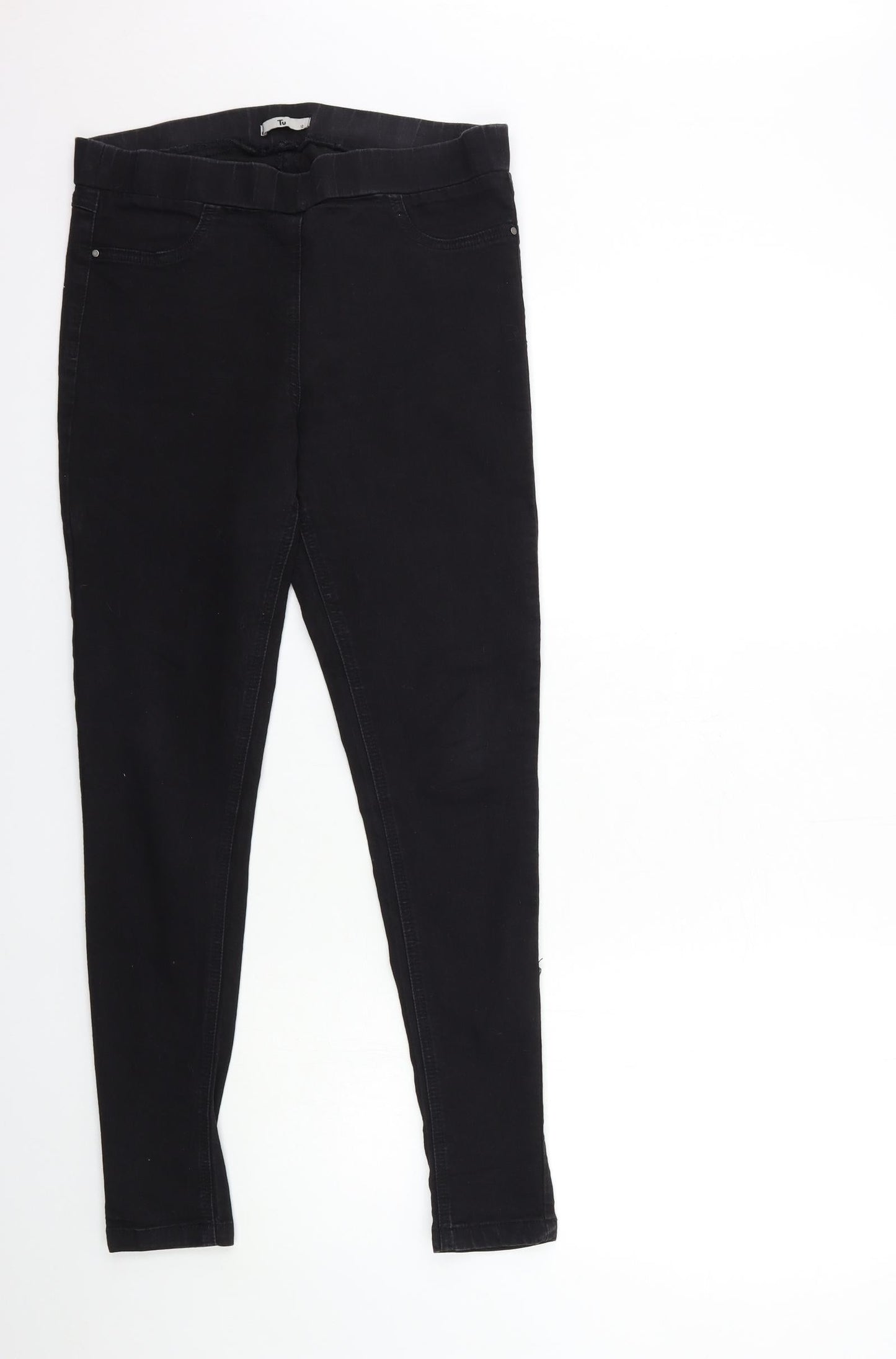 TU Womens Black  Denim Tapered Jeans Size 12 L28 in
