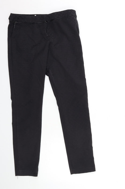 Papaya Womens Black Geometric  Trousers  Size 10 L27 in