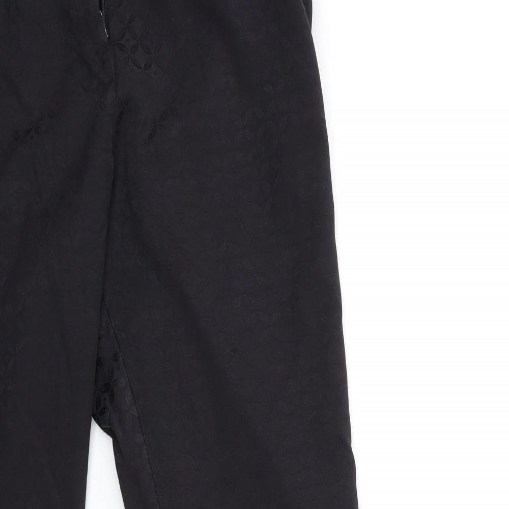 Papaya Womens Black Geometric  Trousers  Size 10 L27 in