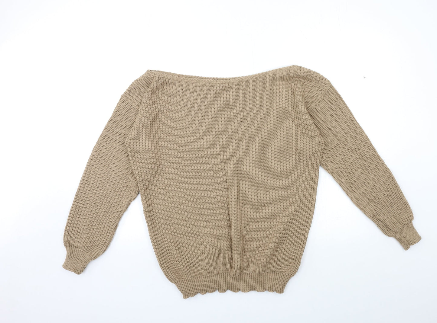 Boohoo Womens Brown  Knit Pullover Jumper Size L