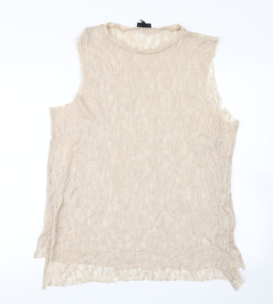 Topshop Womens Beige   Basic Tank Size 16