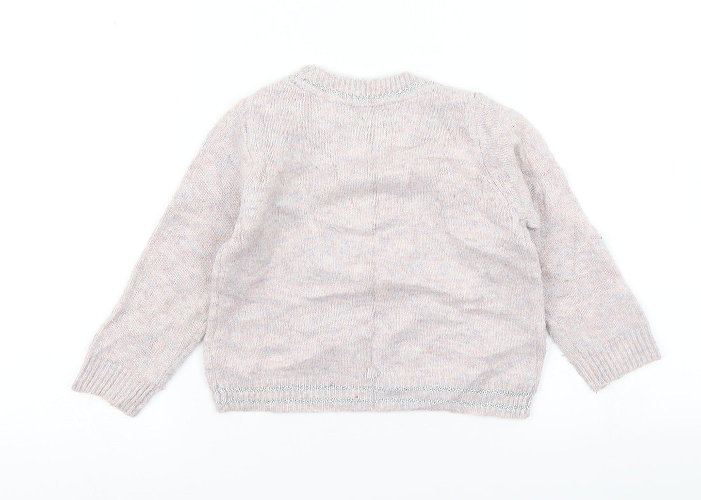 M&S Girls Pink  Knit Pullover Jumper Size 18-24 Months