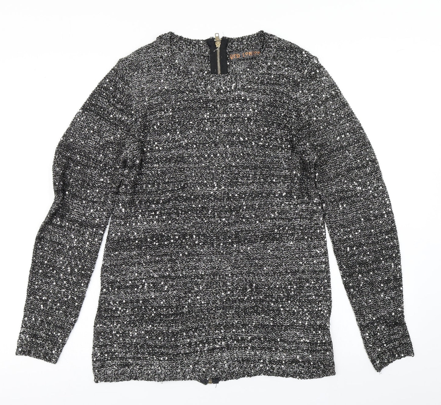 QED London Womens Silver  Knit Pullover Jumper Size M
