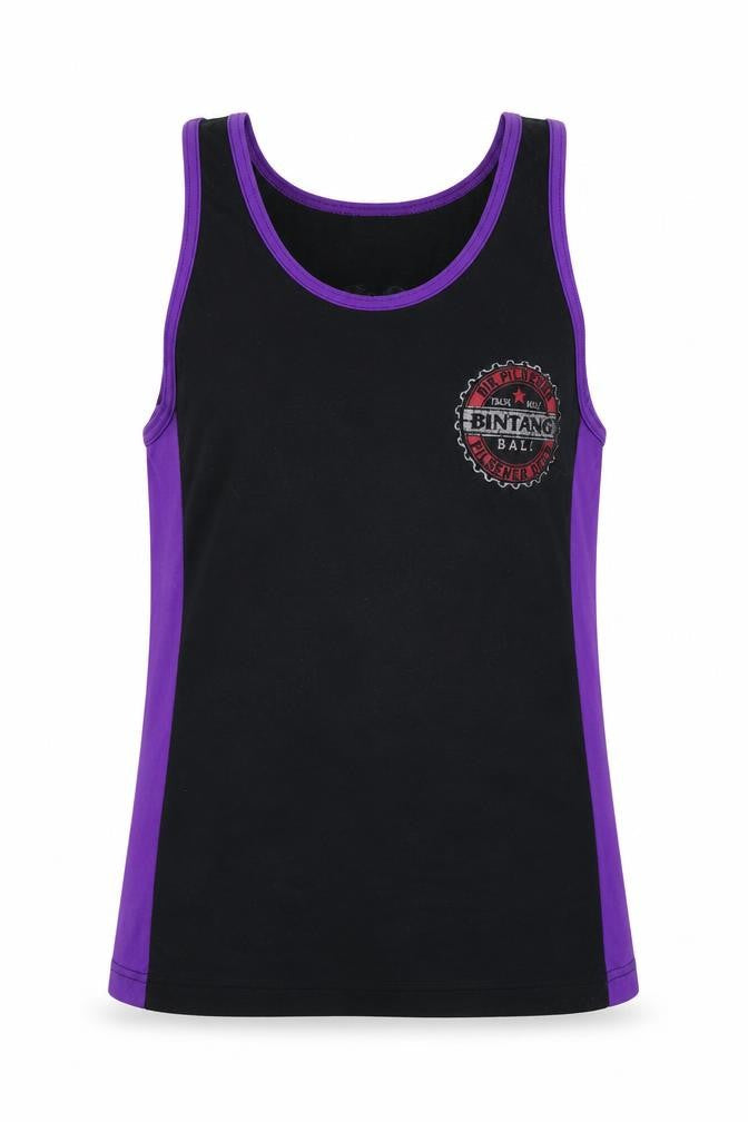 Pilsen Beer Womens Black Colourblock  Basic Tank Size S