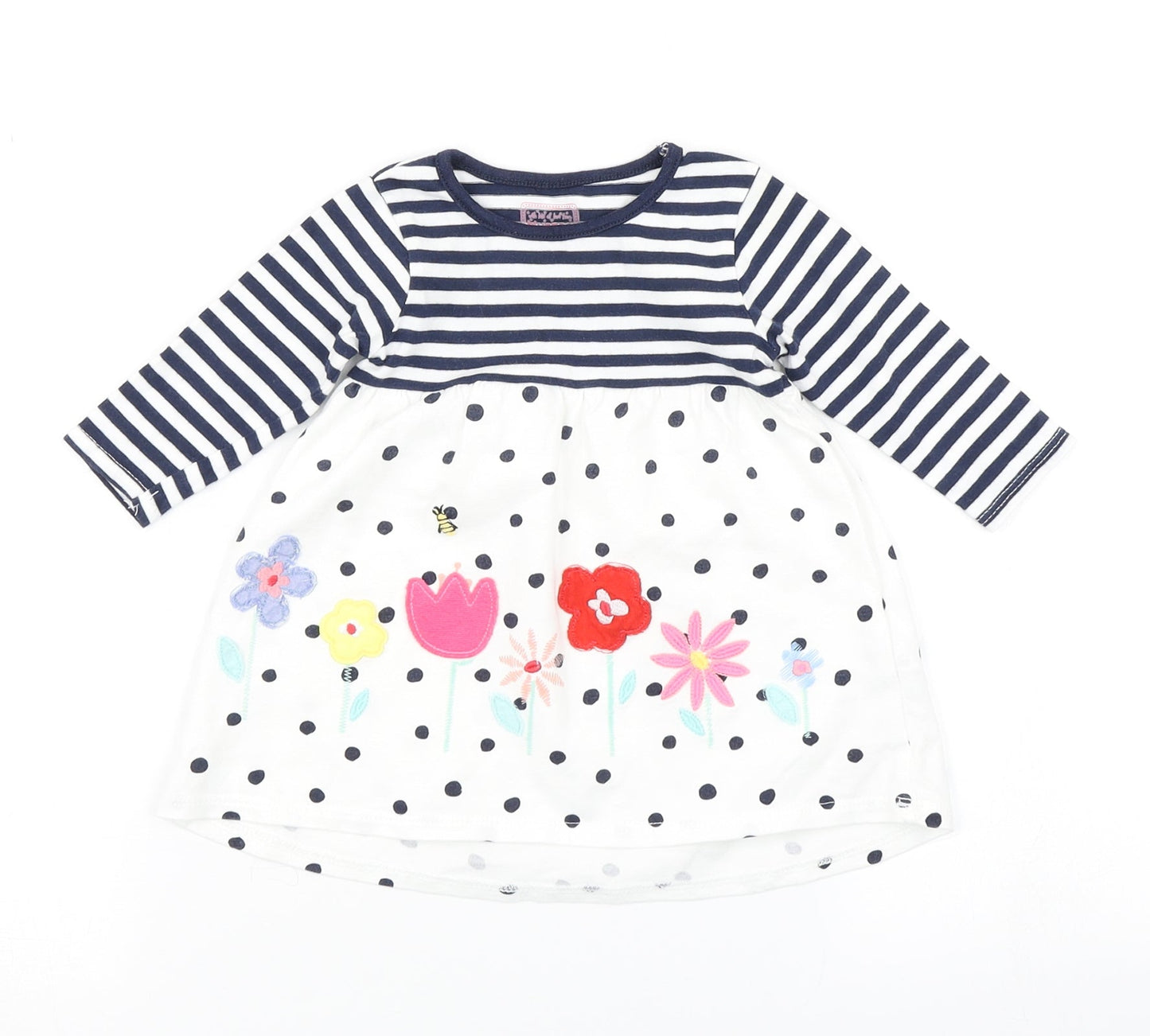 Bluezoo Girls Blue Striped  A-Line  Size 0-3 Months