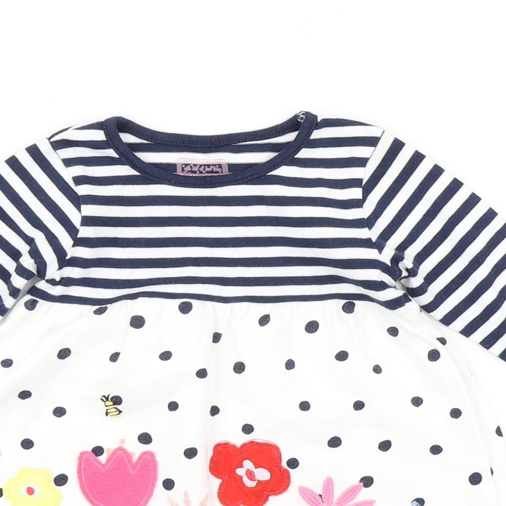 Bluezoo Girls Blue Striped  A-Line  Size 0-3 Months