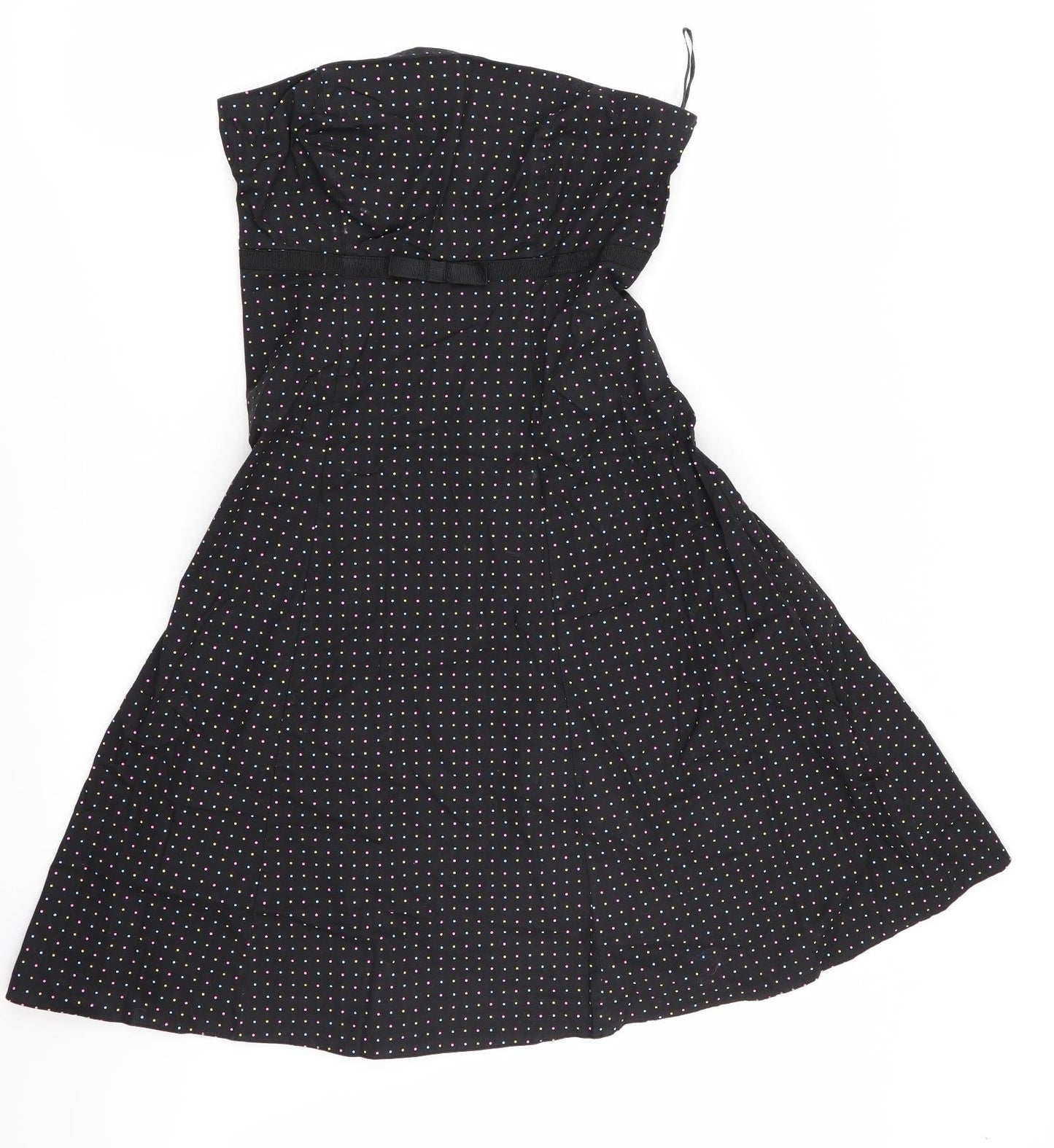 New Look Womens Black Polka Dot  Fit & Flare  Size 12