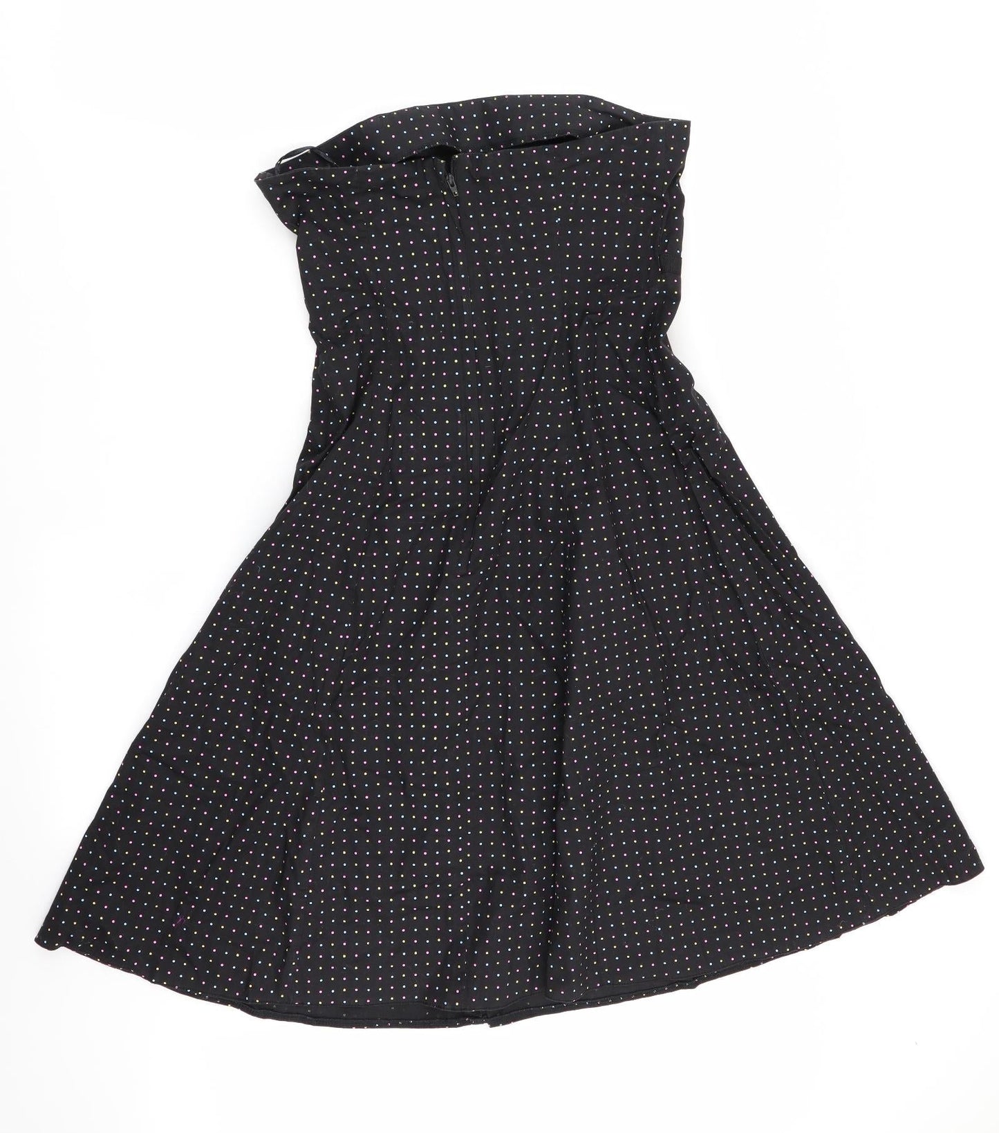 New Look Womens Black Polka Dot  Fit & Flare  Size 12