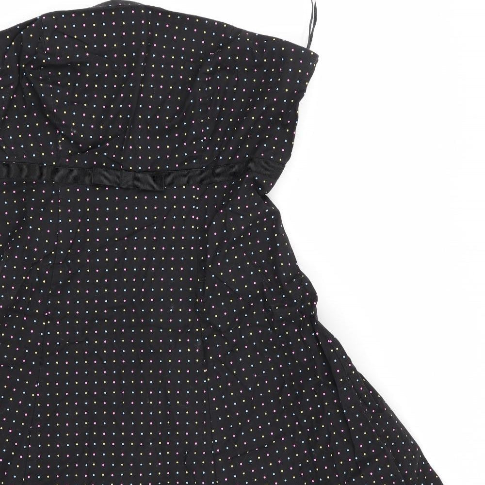 New Look Womens Black Polka Dot  Fit & Flare  Size 12