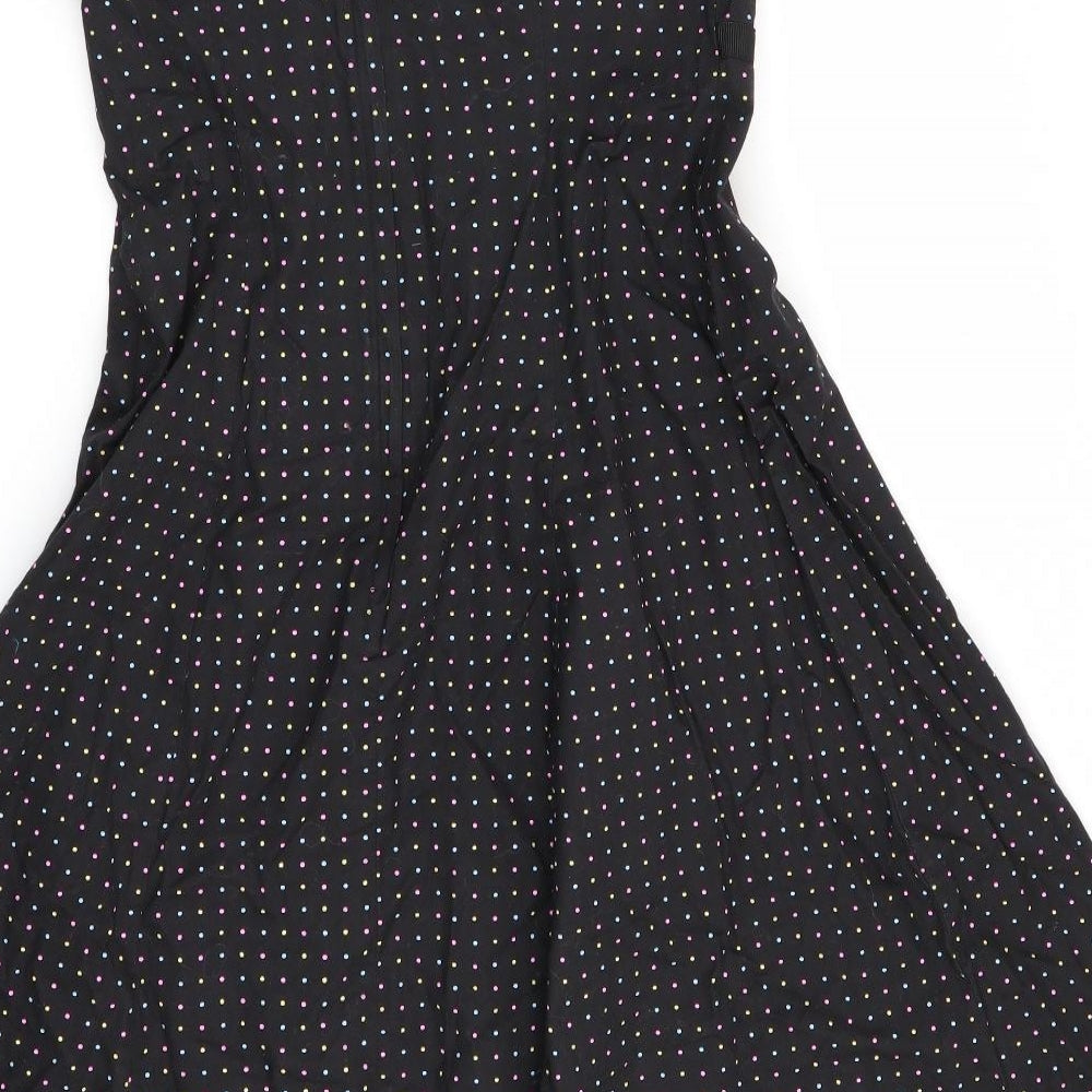 New Look Womens Black Polka Dot  Fit & Flare  Size 12