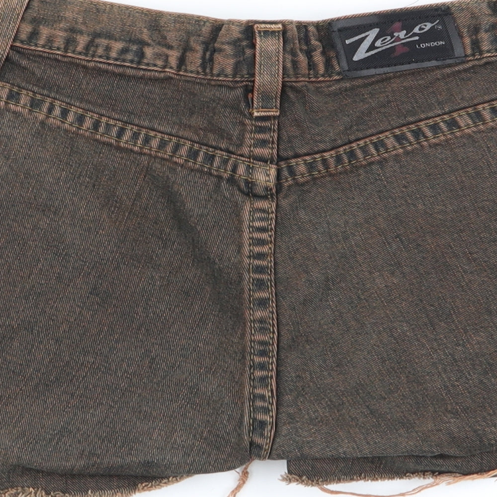 Zero London Womens Multicoloured  Denim Hot Pants Shorts Size 26 in