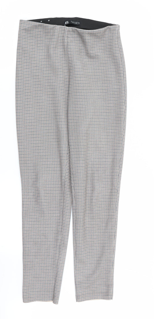Zara Womens Multicoloured Check  Trousers  Size 6 L26 in - Stretch waistband