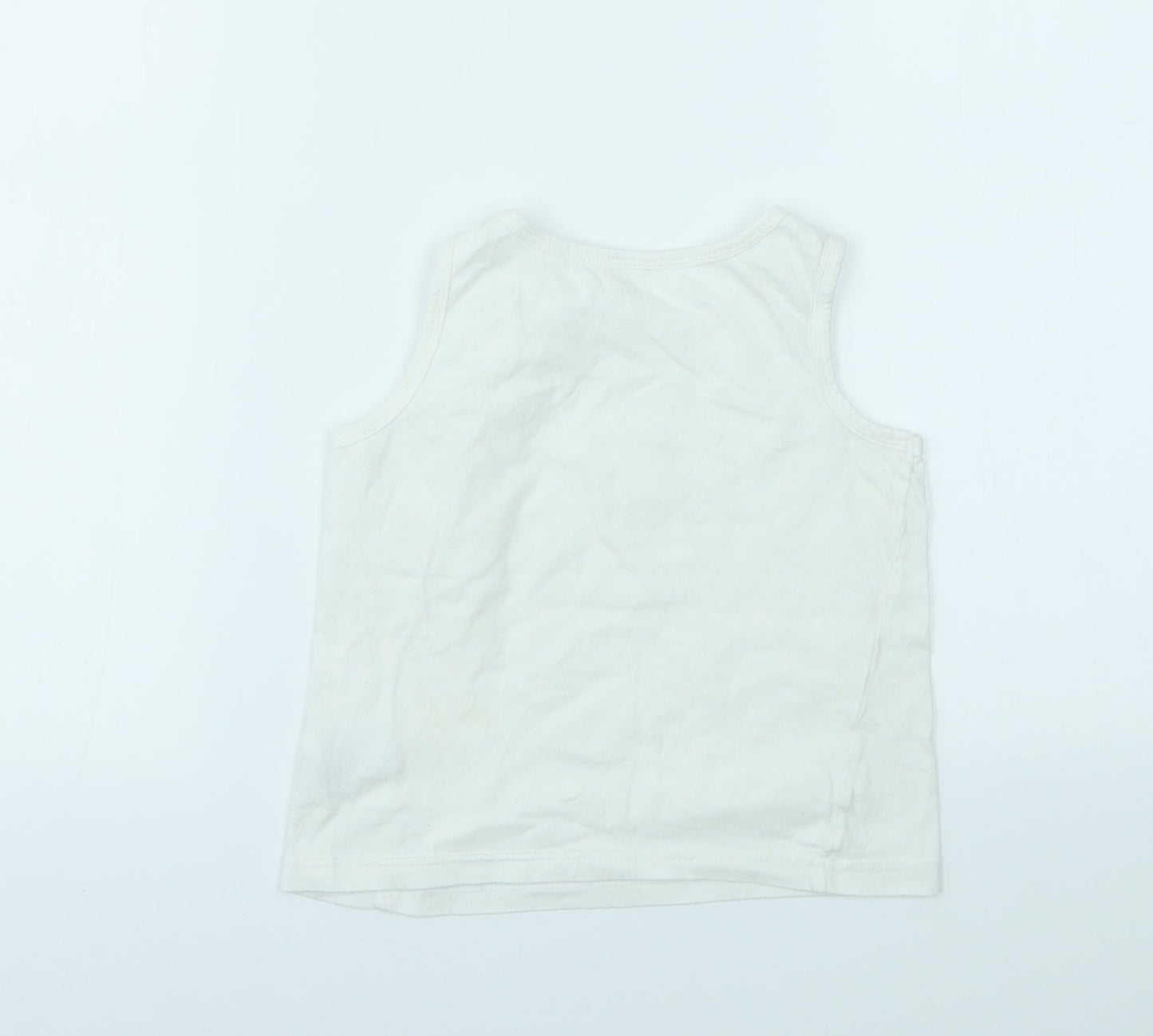 Nutmeg Boys White Geometric  Basic T-Shirt Size 3-6 Months