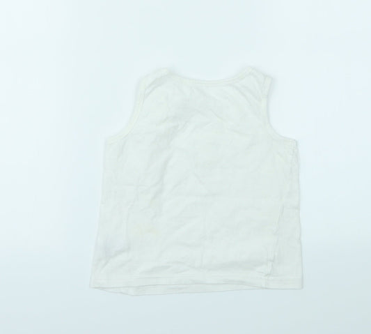 Nutmeg Boys White Geometric  Basic T-Shirt Size 3-6 Months