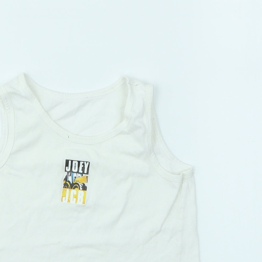 Nutmeg Boys White Geometric  Basic T-Shirt Size 3-6 Months