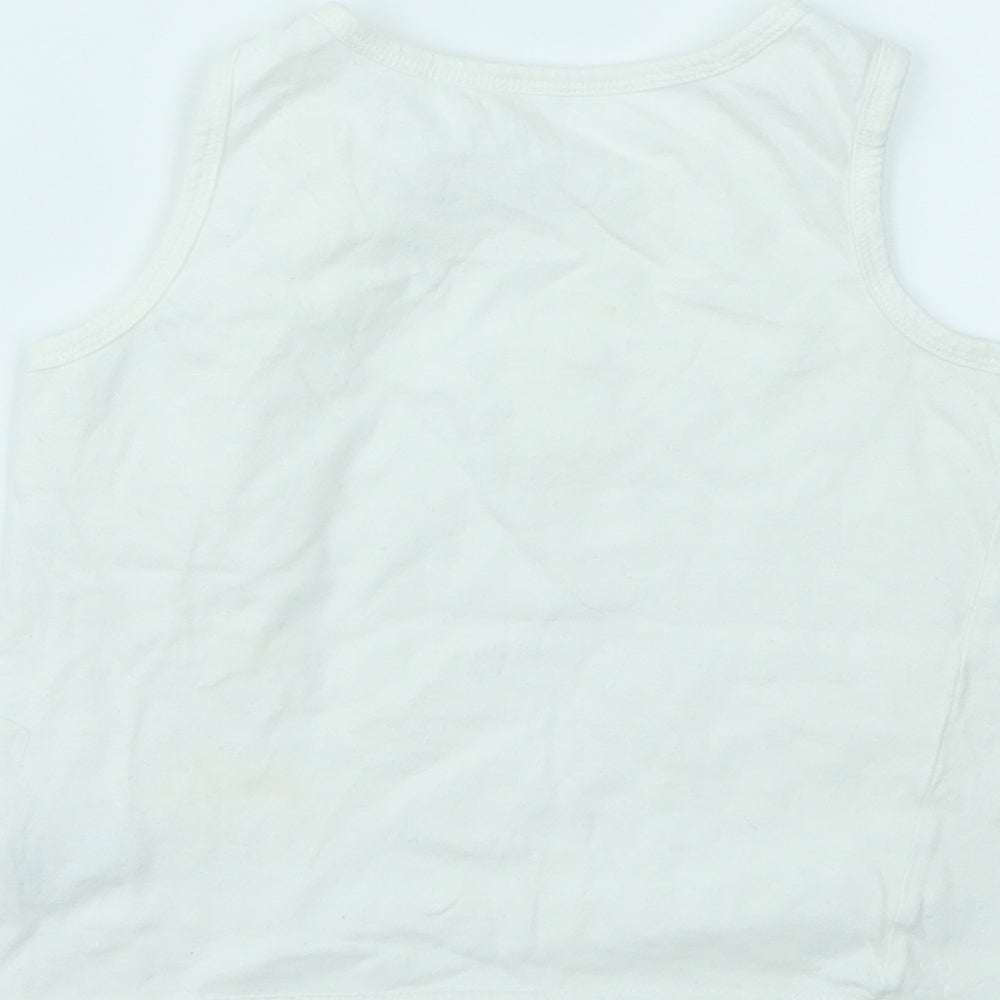 Nutmeg Boys White Geometric  Basic T-Shirt Size 3-6 Months