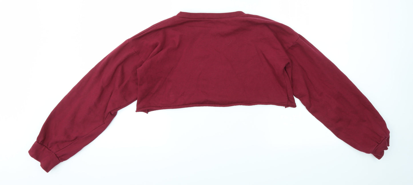 PRETTY LITLE THING  Womens Purple   Henley Sweatshirt Size 8