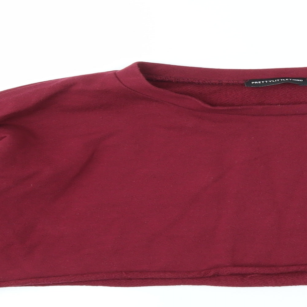 PRETTY LITLE THING  Womens Purple   Henley Sweatshirt Size 8