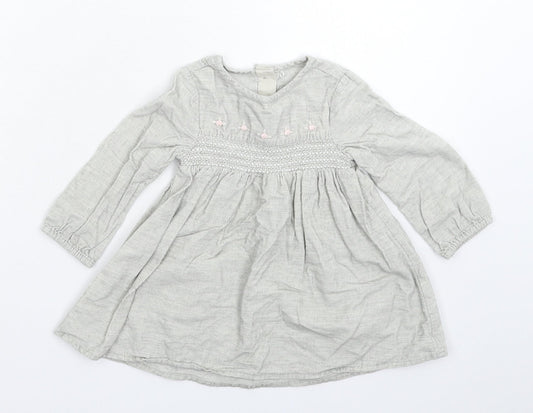 TU Girls Grey  Corduroy Fit & Flare  Size 6-9 Months