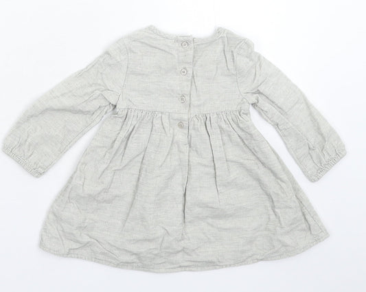 TU Girls Grey  Corduroy Fit & Flare  Size 6-9 Months