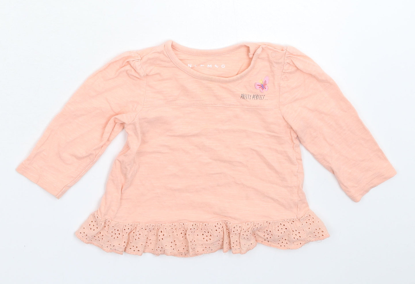 Nutmeg Girls Pink   Basic T-Shirt Size 9-12 Months