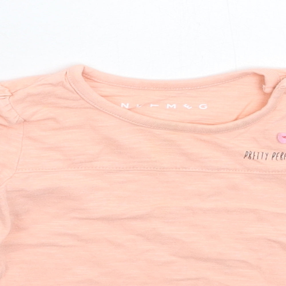 Nutmeg Girls Pink   Basic T-Shirt Size 9-12 Months