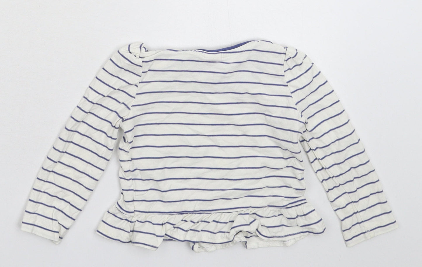 Mini Club Girls White Striped  Basic T-Shirt Size 9-12 Months