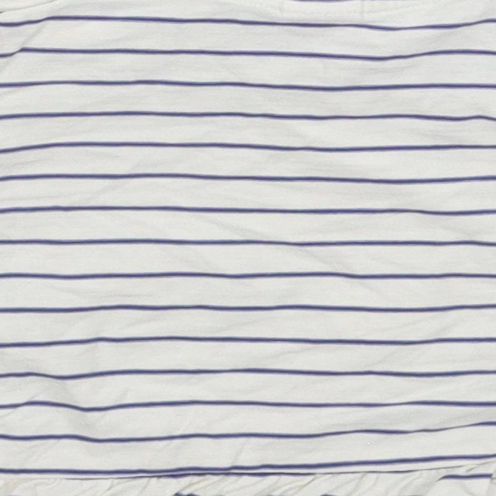Mini Club Girls White Striped  Basic T-Shirt Size 9-12 Months