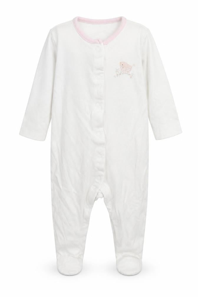 Mini Club Baby White   Babygrow One-Piece Size 3-6 Months