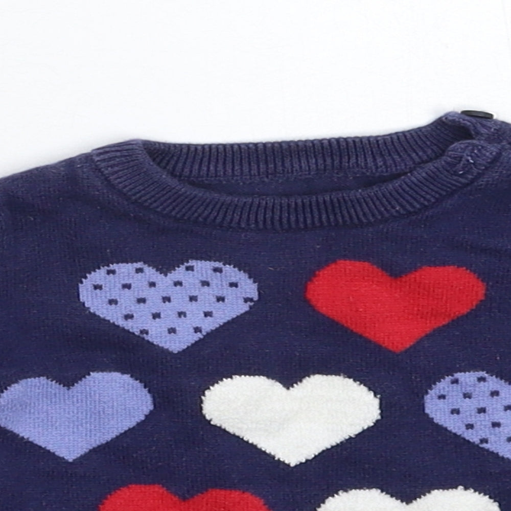 Nutmeg Girls Blue  Knit Pullover Jumper Size 3-6 Months