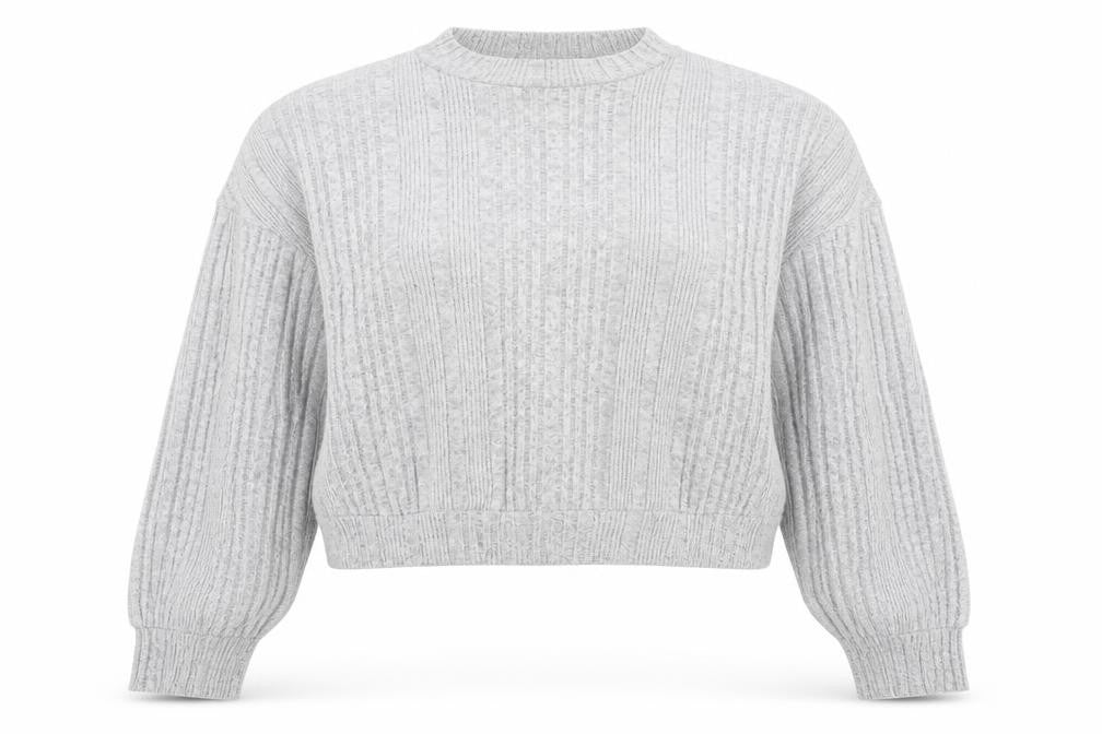 SheIn Womens Grey Striped Knit Pullover Jumper Size XL