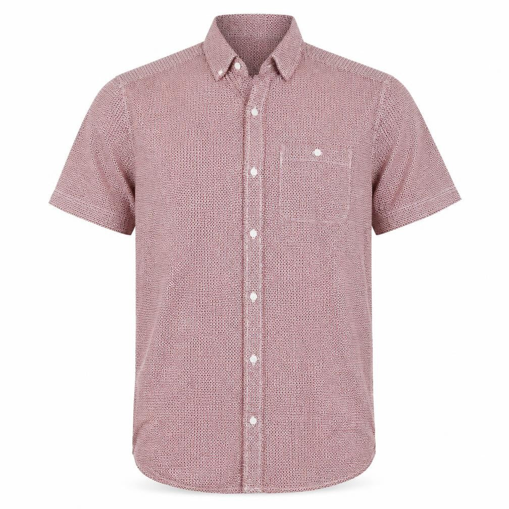NEXT Mens Red Geometric   Button-Up Size S  - burgundy