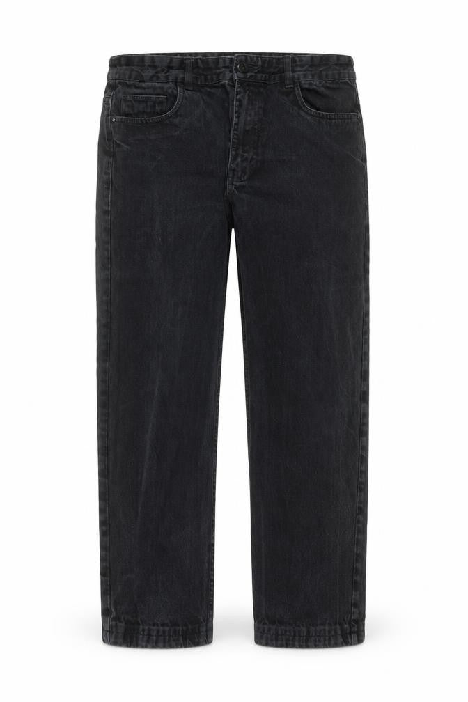 Front view of Easy Denim women’s grey denim straight jeans, size UK 34, in, 25-inch leg
