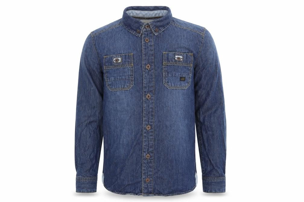 R Teens Boys Blue   Basic Button-Up Size 12 Years