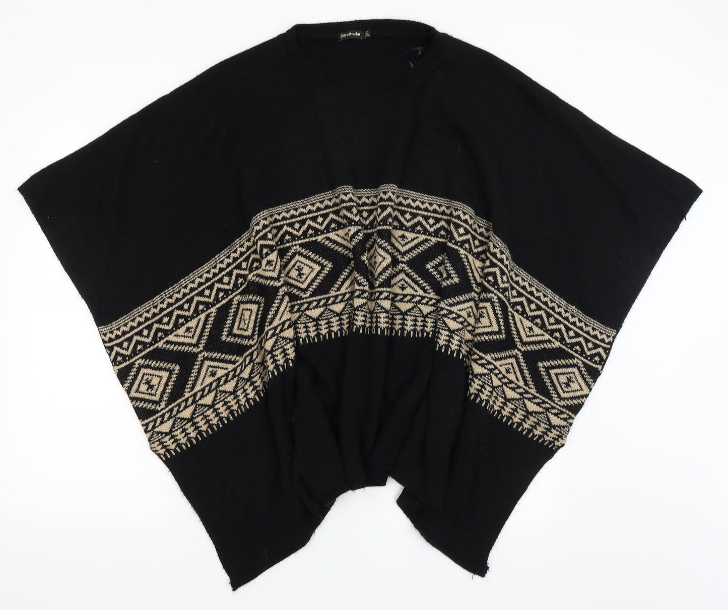 Astradivarius Womens Black Geometric  Shrug Jumper Size M