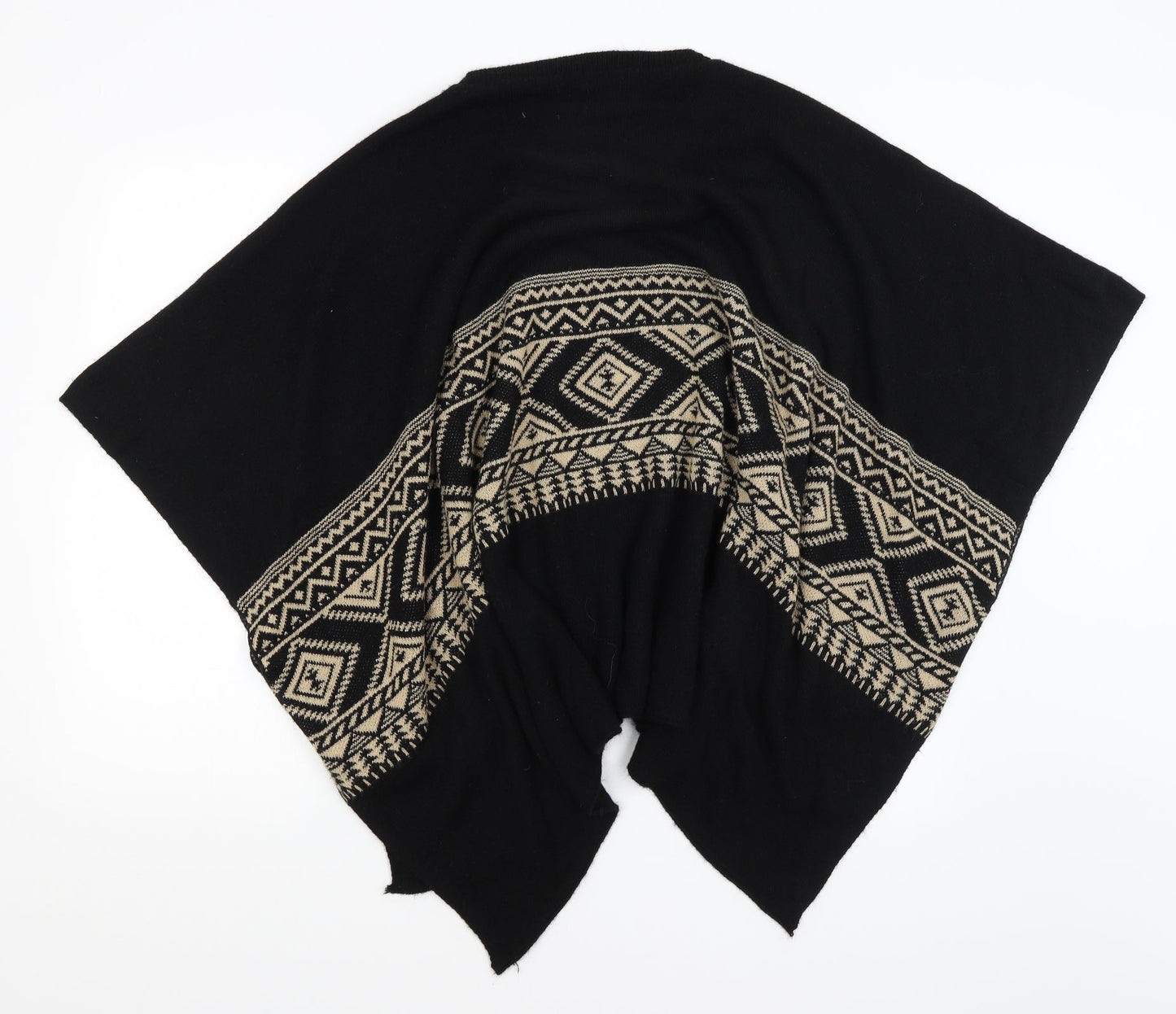 Astradivarius Womens Black Geometric  Shrug Jumper Size M