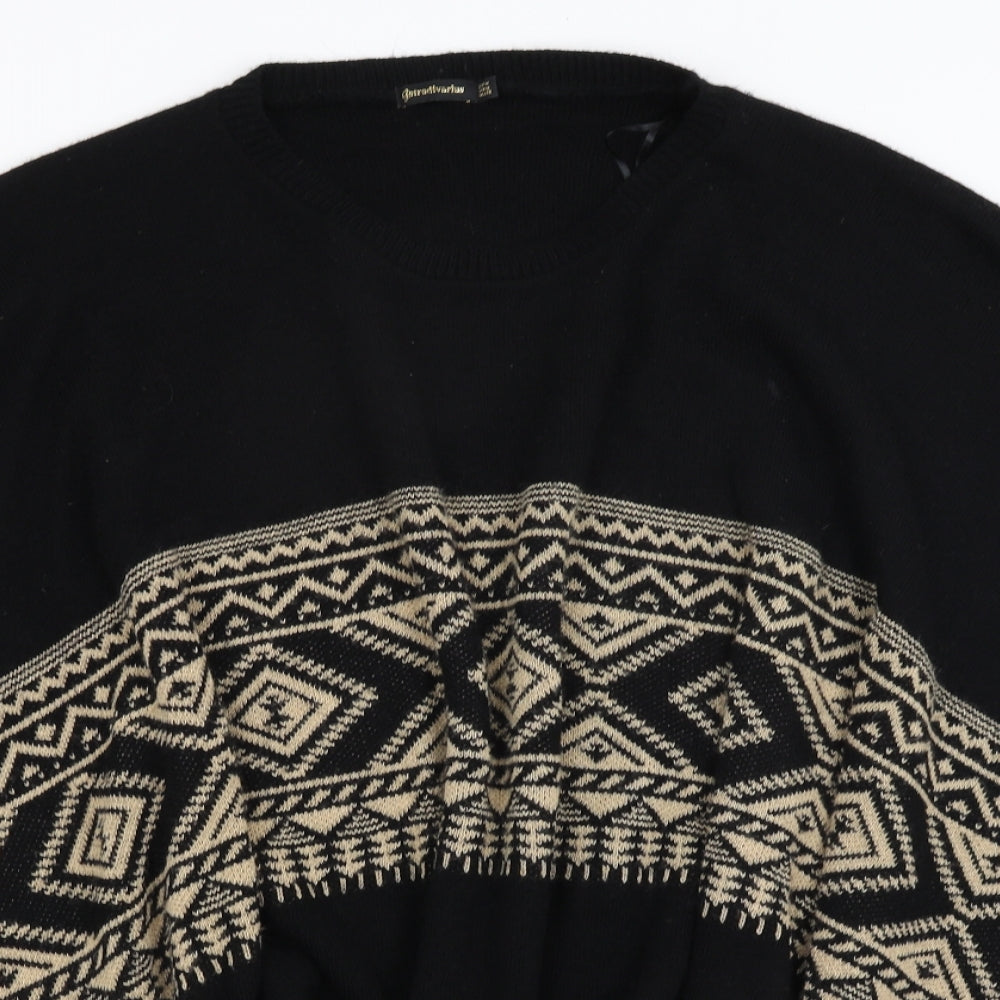 Astradivarius Womens Black Geometric  Shrug Jumper Size M