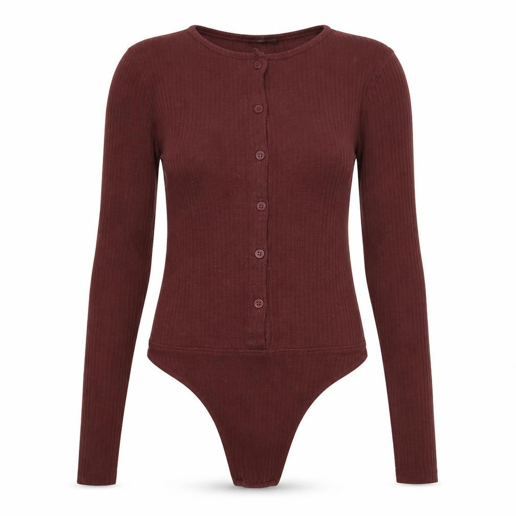 Front view of Missguided women’s red bodysuit one-piece, size UK 8