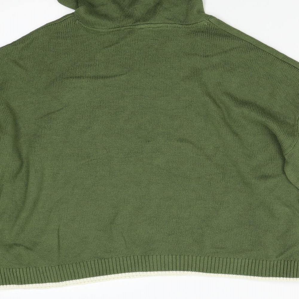 H&M Girls Green  Knit Pullover Hoodie Size L