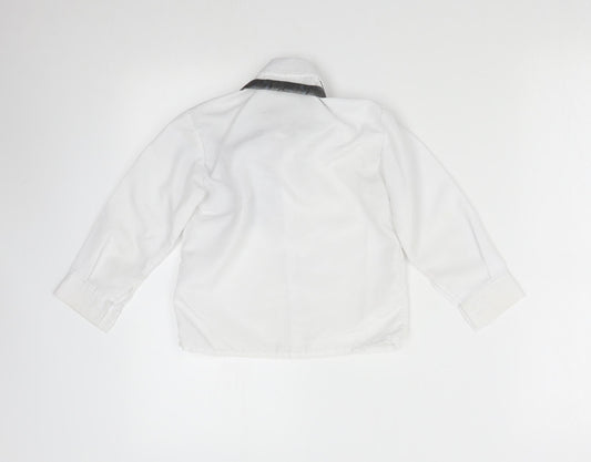 Preworn Boys White   Basic Button-Up Size 4 Years  - With Neck Tie