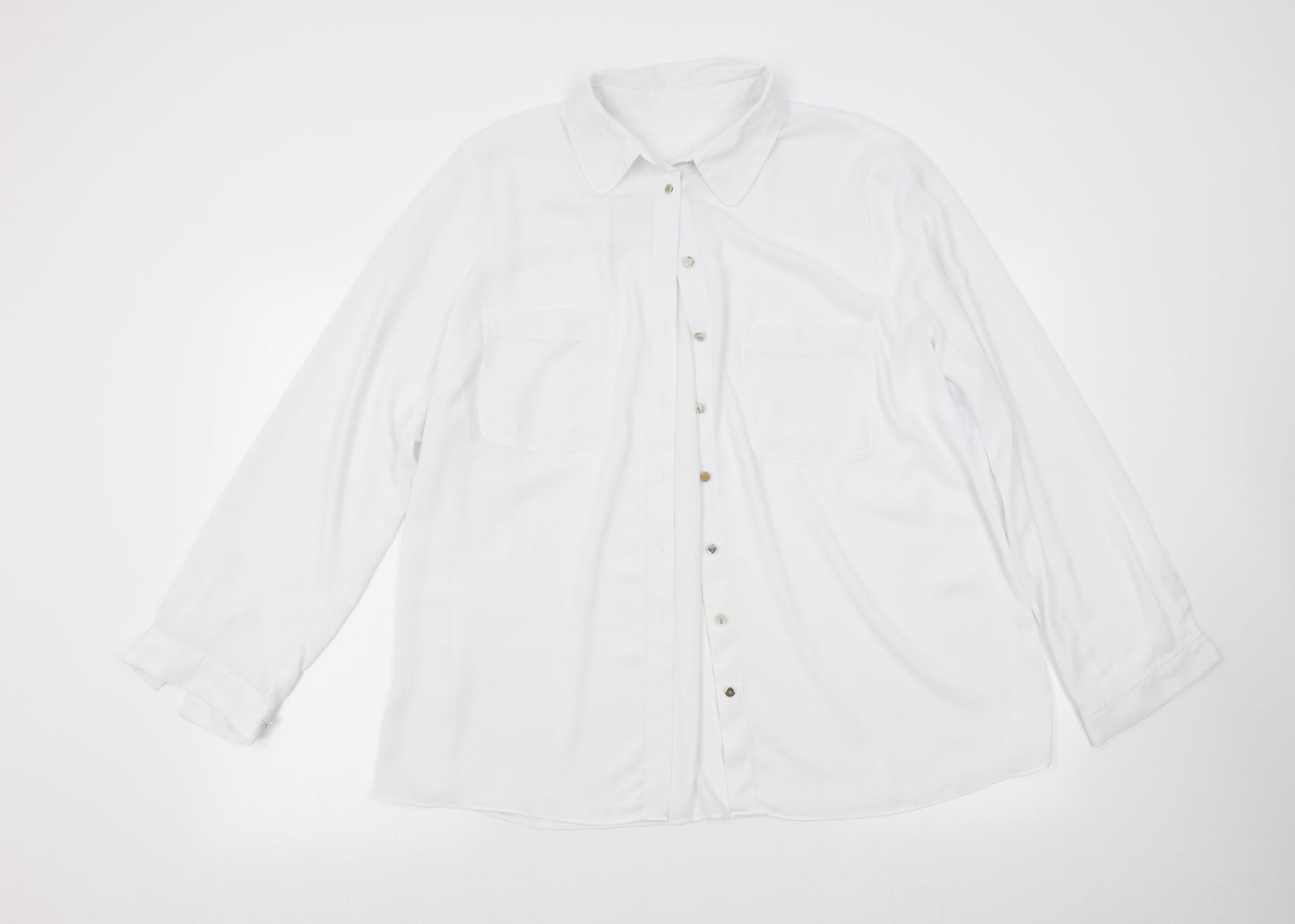 Preworn Womens White   Basic Blouse Size L