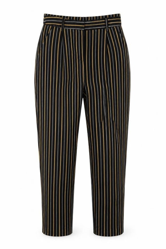 New Look Womens Black Striped  Trousers  Size 8 L26 in