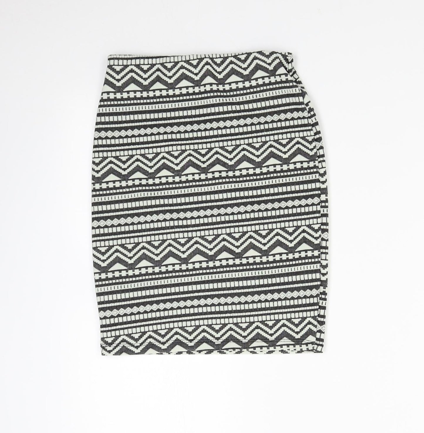 New Look Womens Multicoloured Geometric  Straight & Pencil Skirt Size 6