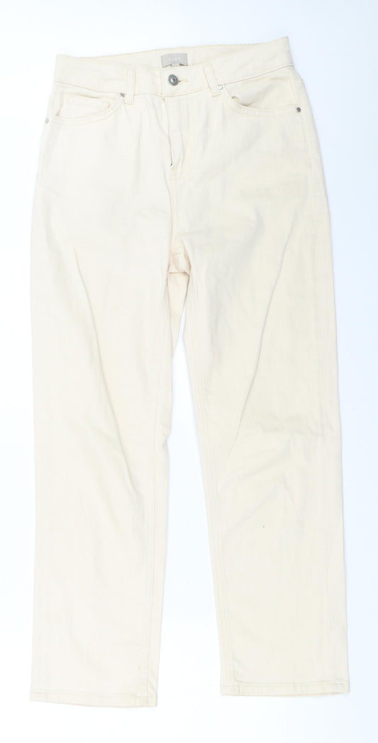 Kley Womens Ivory   Straight Jeans Size 8 L26.5 in