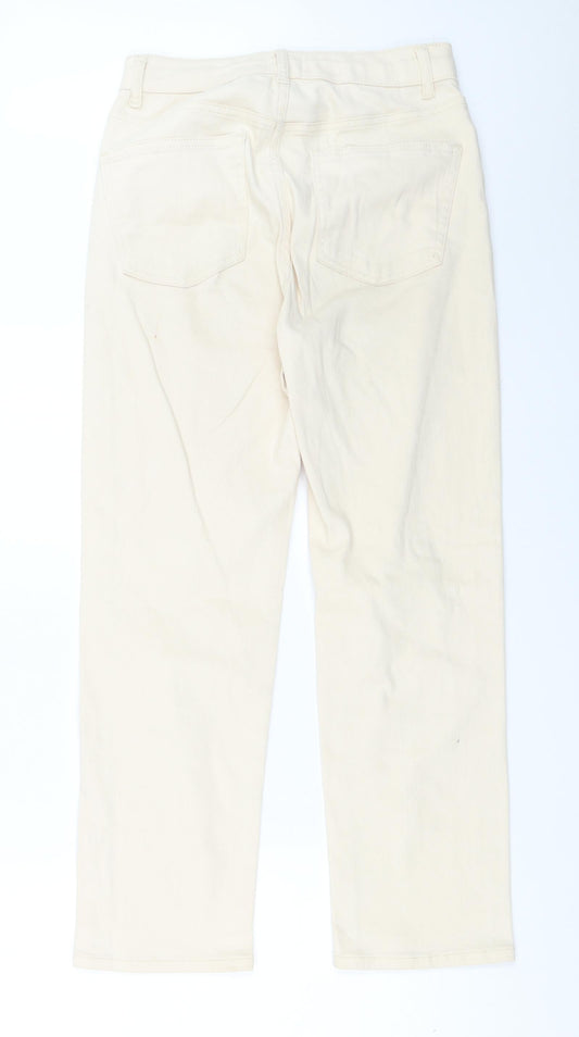 Kley Womens Ivory   Straight Jeans Size 8 L26.5 in