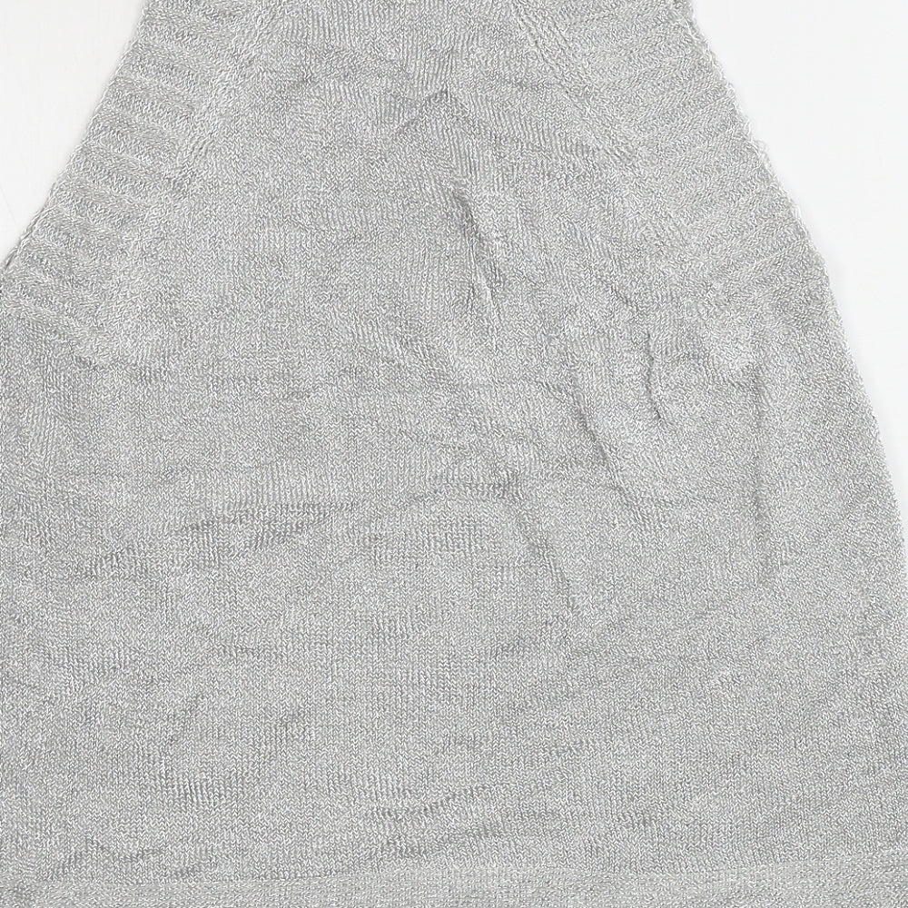 Topshop Womens Grey   Henley Jumper Size S
