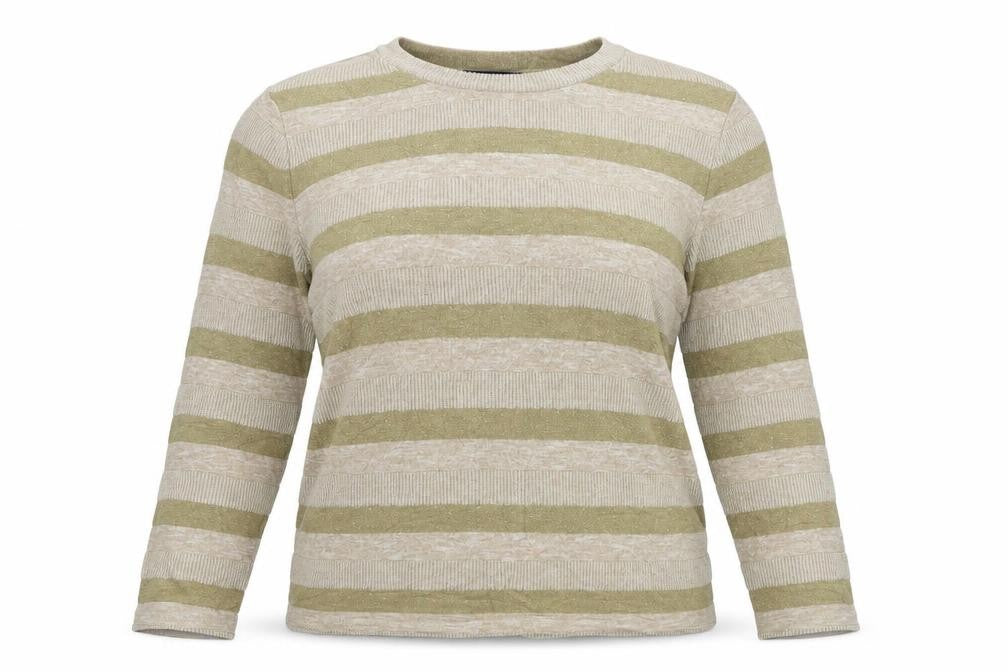 Marks and Spencer  Womens Beige Striped  Pullover Jumper Size 14
