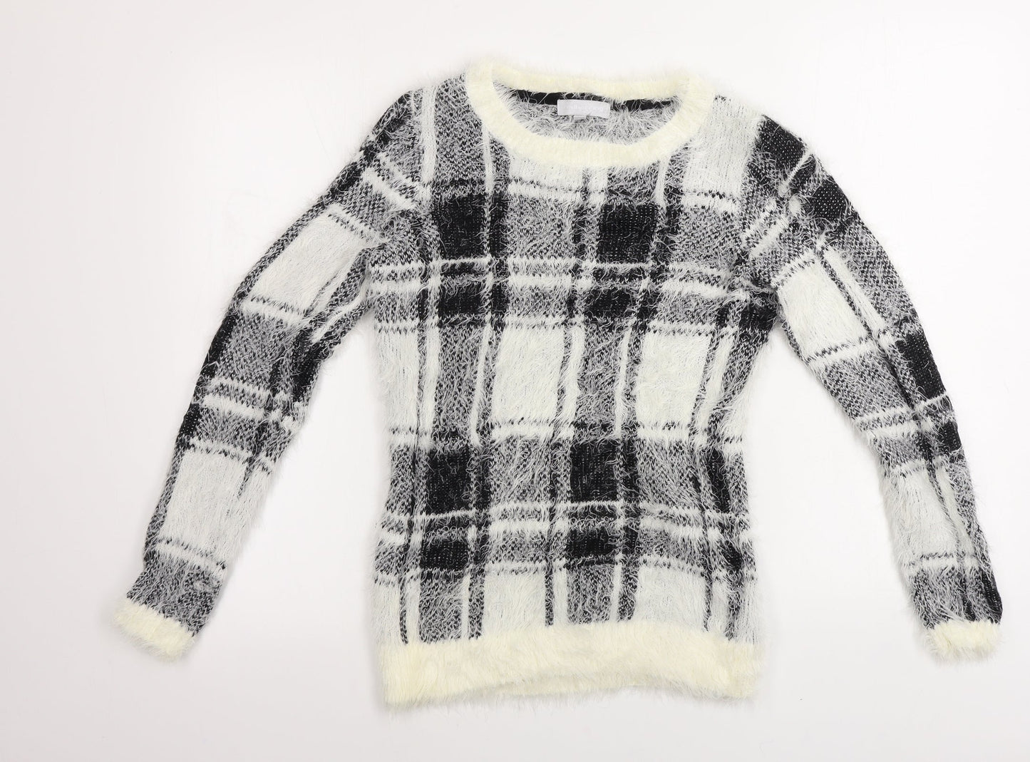 Red Herring  Womens Black Check  Pullover Jumper Size 8