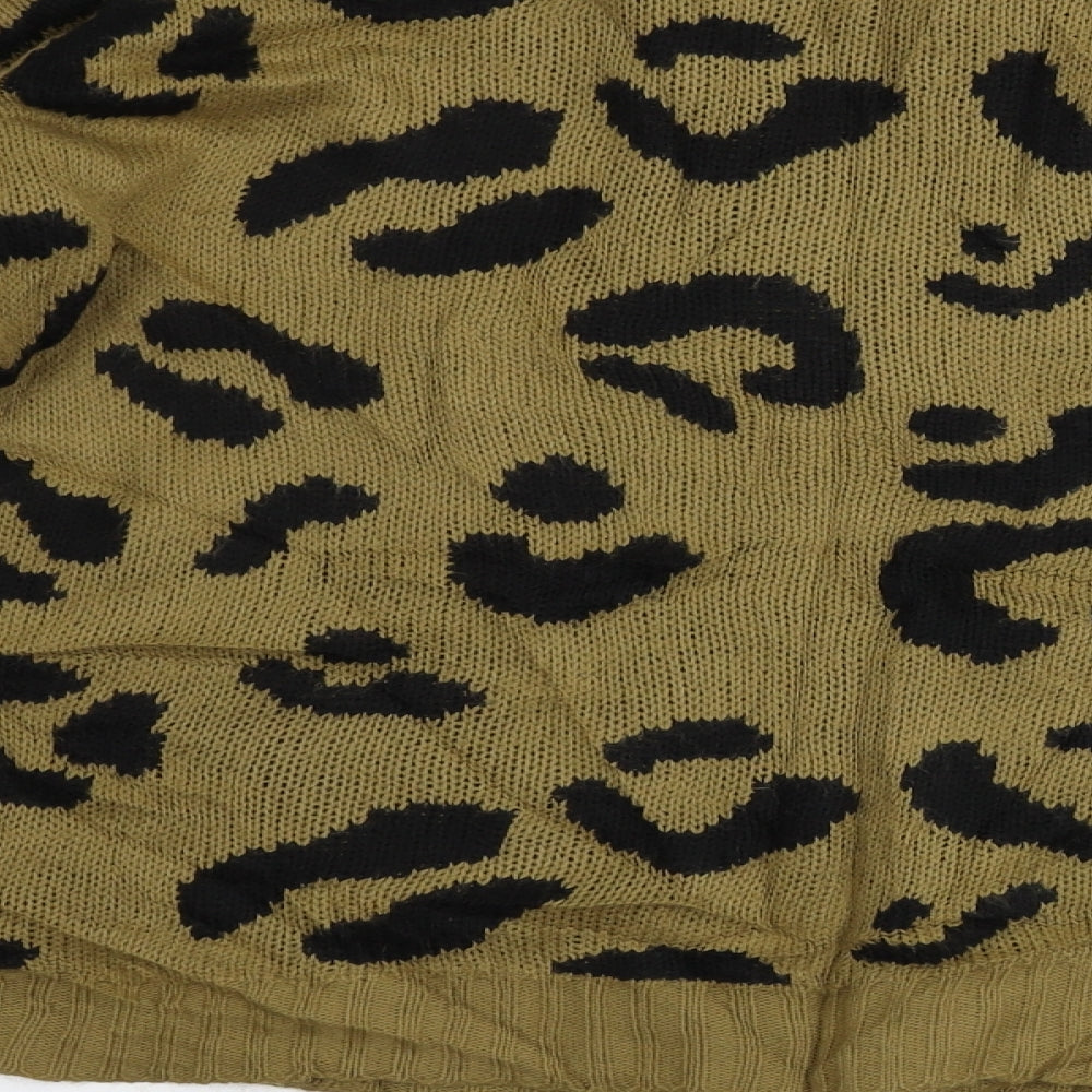 Boohoo  Womens Brown Animal Print  Pullover Jumper Size M